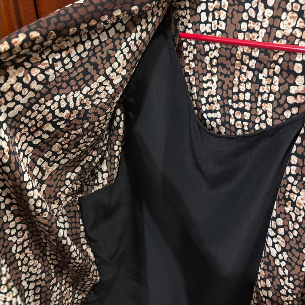Notations Brown and Cream Printed Open-Front 2 in 1 top - Picture 3 of 3